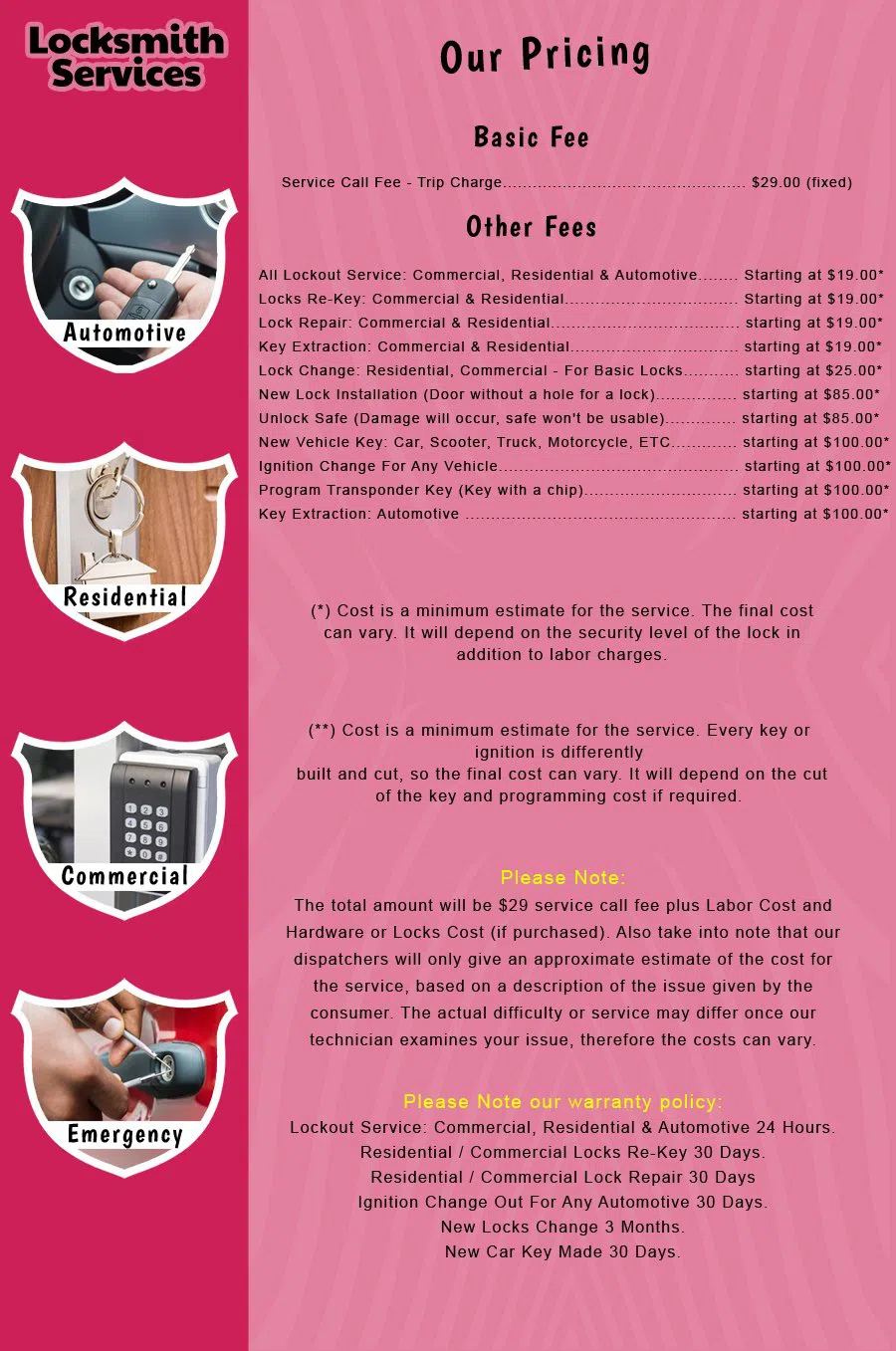 Toms River NJ Locksmith Store Toms River, NJ 732-338-8931 - price-list-c-18